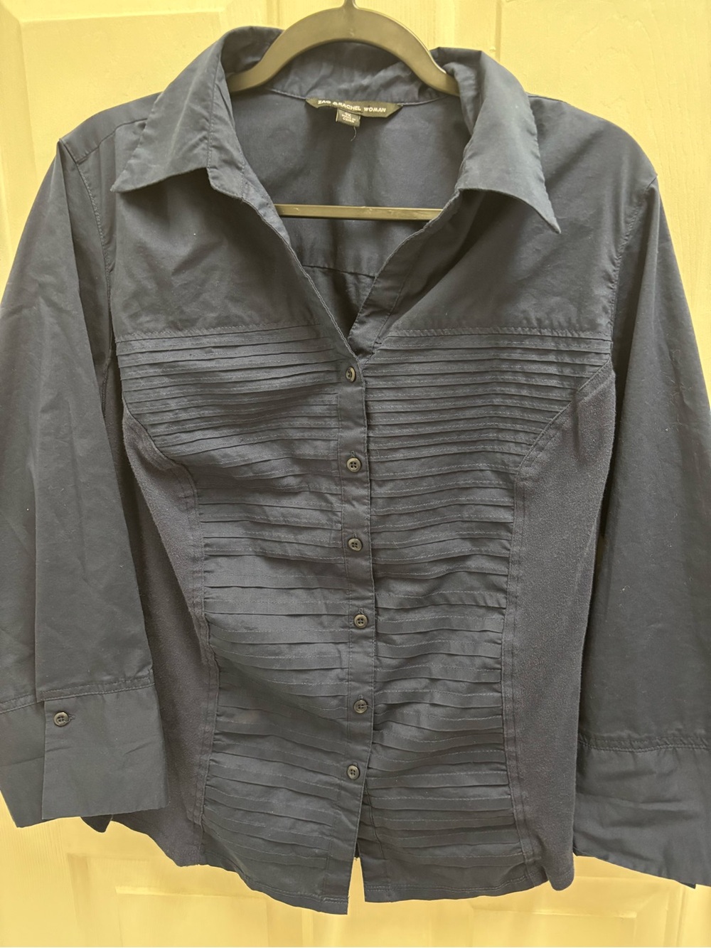 Zac & Rachel Navy Button-Down Top